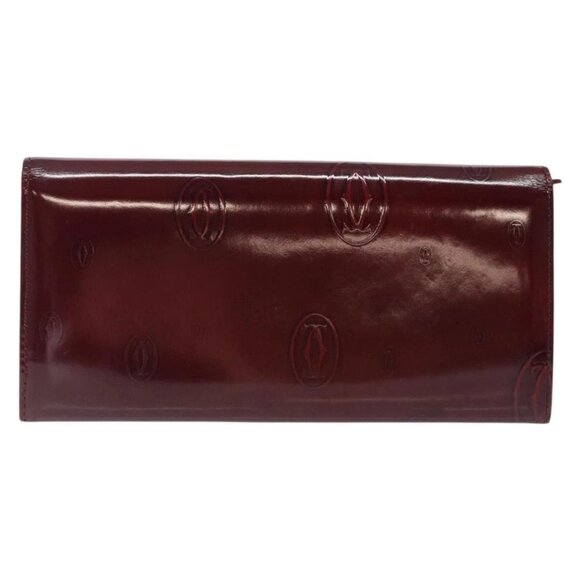 CARTIER Happy Birthday Long Wallet Enamel Bordeaux Auth bs27880 - Picture 2 of 16